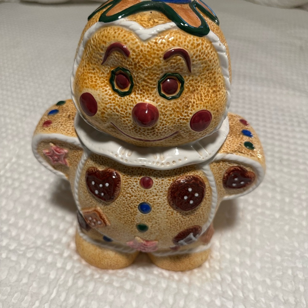 Collins Vintage‎  Gingerbread Man Christmas Cookie Jar Near mint!
